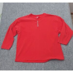 Vtg Marlboro Unlimited Henley Shirt Mens 2XL Red Pullover Thermal USA Made READ